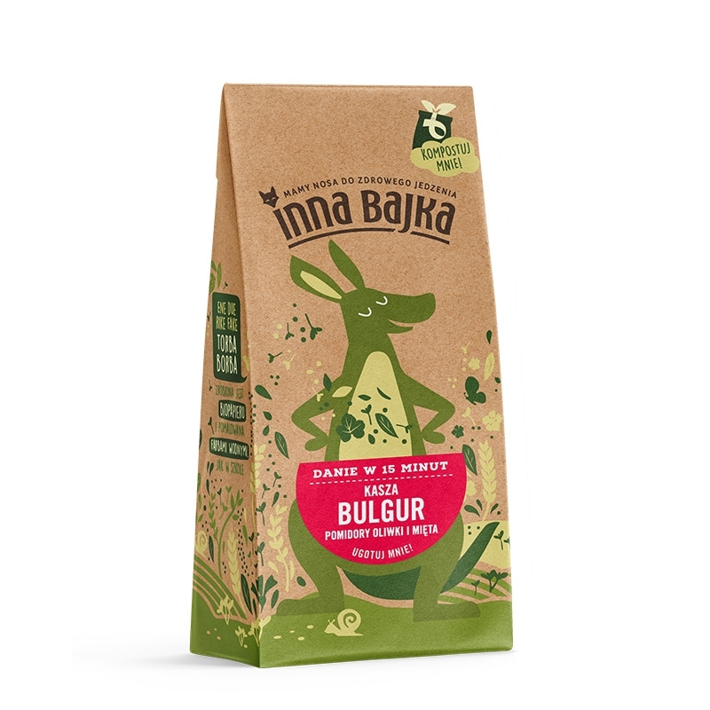 KASZA BULGUR POMIDORY, OLIWKI I MIĘTA