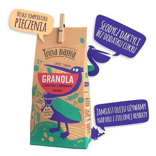 GRANOLA CZEKOLADA I TRUSKAWKI OWSIANA